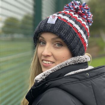 Striped Team Gb Super Bobble Hat, 3 of 5