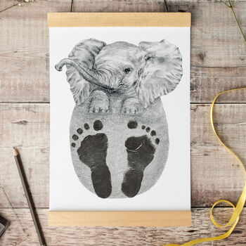 Personalised Baby Elephant Footprint Kit, 5 of 6