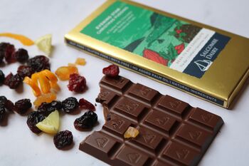 Five Chocolate Bars In Navy Christmas Gift Box, 3 of 7