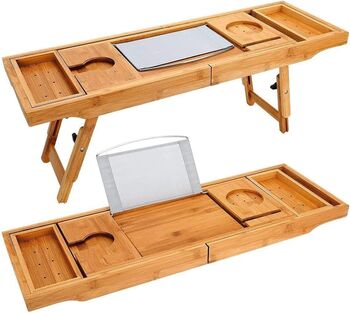 Two In One Bathtub Caddy And Laptop Bed Desk, 2 of 4