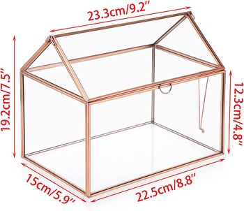 Rose Gold Glass Geometric Plant Terrarium With Lid, 7 of 7