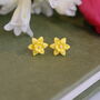 Yellow Daffodil March Birth Flower Stud Earrings, thumbnail 1 of 4