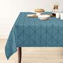 Blue Wrinkle Free Rectangular Teal Table Cloth, thumbnail 3 of 7