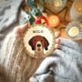 Personalised Christmas Dog Scallop Pattern Tree Decoration, thumbnail 1 of 12