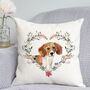 Floral Beagle Cushion, thumbnail 1 of 2