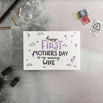 happy first mother's day wife letterpress card by hunter paper co ...