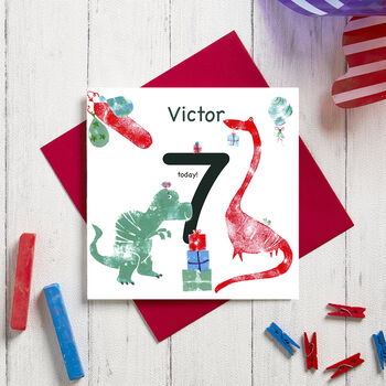 Dinosaur Birthday Card, 2 of 3