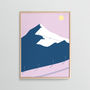 Pink Mountains 03 Fine Art Winter Skiing Print, thumbnail 2 of 4