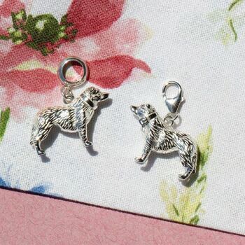 Border Collie Charm Sterling Silver, 2 of 7