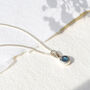 September Birthstone Sapphire Silver Charm Necklace, thumbnail 1 of 10