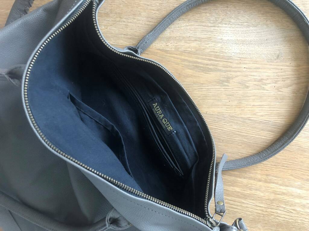 fair trade classic leather handbag detachable strap by aura que ...