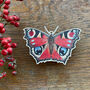 Peacock Butterfly Wooden Christmas Tree Decoration, thumbnail 1 of 5