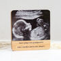 Bamboo Coffee Coaster With Baby Scan – Pregnancy Announcement For Grandparents, thumbnail 4 of 4