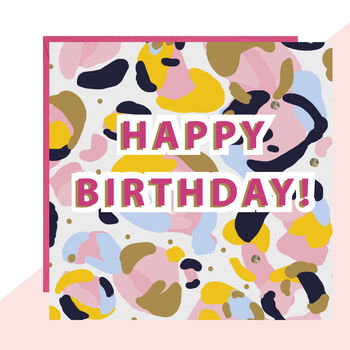 'Happy Birthday!' Leopard Print Bold Card, 2 of 2