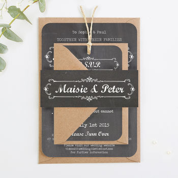 Chalkboard Wedding Invitations By Norma&amp;Dorothy | notonthehighstreet.com