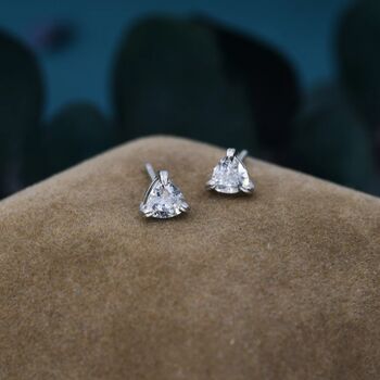 Genuine White Topaz Stud Earrings In Sterling Silver, 3 of 12