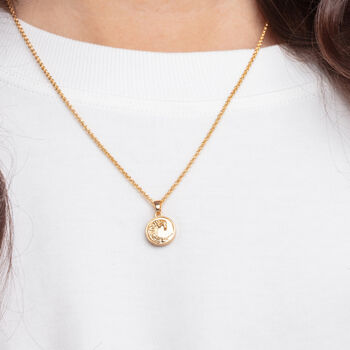 Nami 18 K Gold Plated Wave Pendant, 2 of 5