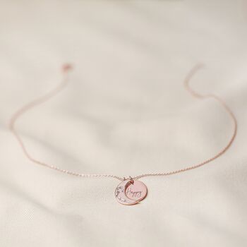 Personalised Rose Gold Plated Moon Necklace, 5 of 7