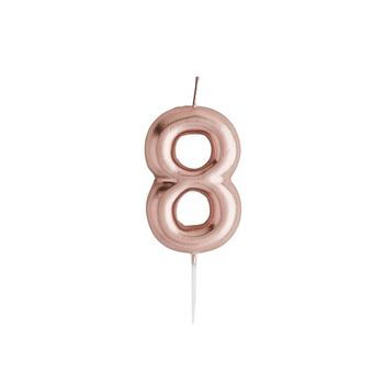 Rose Gold Number Eight Candle, 2 of 2