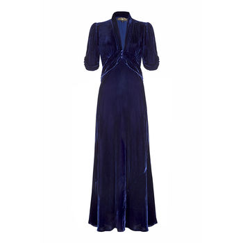 Velvet Maxi Dress Midnight Blue, 2 of 3