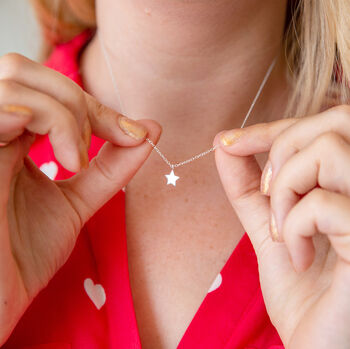 Classic Sterling Silver Star Necklace, 3 of 6