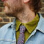 Mens Navy And Pink Ditzy Floral Slim Style Tie, thumbnail 3 of 8