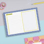 A5 Weekly Monochrome Striped Desk Pad 50 Tear Off Pages, thumbnail 4 of 7