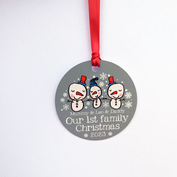 Personalised Family Christmas Snowmen Decoration, 6 of 7