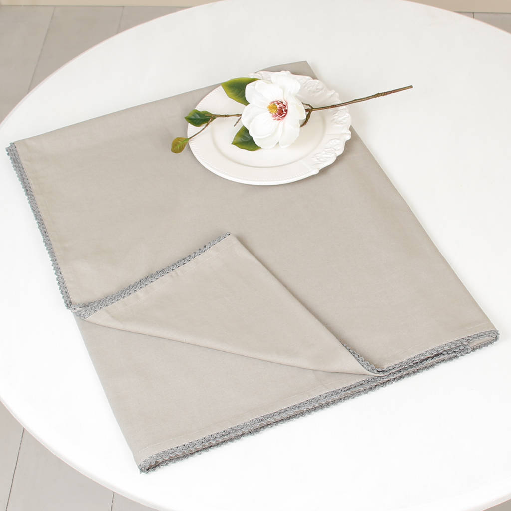 French Grey Dinner Table Cloth Set By Dibor