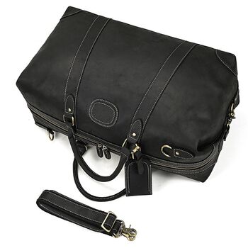 Classic Traveller Genuine Leather Holdall, 5 of 12