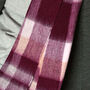 Men's Burgundy Tartan Stripes Cashmere Wool Blend Scarf, thumbnail 4 of 12