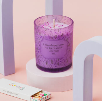 Serenity Personalised Sage And Lavender Candle – Juniper Water Fragrance, 2 of 5