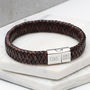 Men's Personalised Polished Clasp Message Bracelet, thumbnail 1 of 6