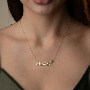 'Her Name' Personalised Birthstone Necklace, 2 of 12