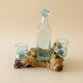 Whisky Decanter And Two Tumblers On Wood, 2 of 9