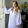 Ladies Long Sleeve Embroidered Nightdress With Lace 'Clarissa', thumbnail 1 of 10