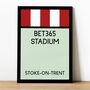 Bet365 Stadium Monopoly Stoke City Football Print, thumbnail 1 of 2