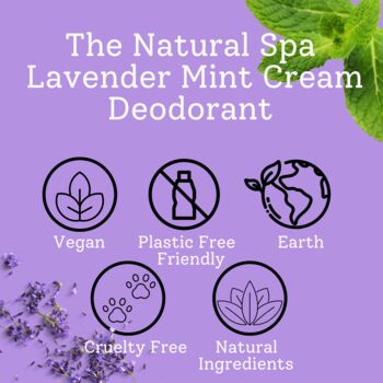 Lavender Mint Cream Dedorant Balm Vegan Palm Free, 6 of 8