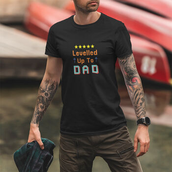‘Levelled Up To Dad’ Cotton Tshirt, 2 of 6
