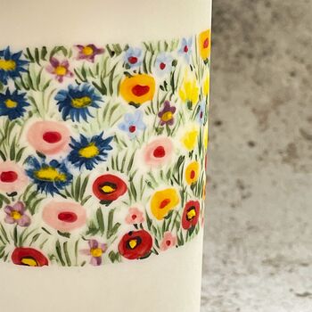 Floral Band Hand Painted Porcelain Tealight Holder, 2 of 3
