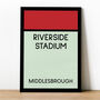 Riverside Stadium Monopoly Middlesbrough Football Print, thumbnail 1 of 2