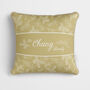 Personalised Gold Holly Christmas Cushion, thumbnail 2 of 7