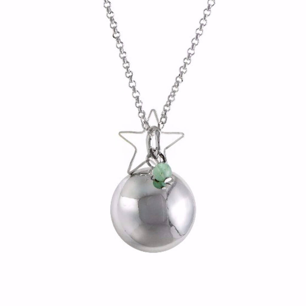 Pregnancy Necklace With Jade And Star Charm, 1 of 8