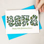 Personalised Floral Date Of Birth Birthday Card, thumbnail 3 of 4