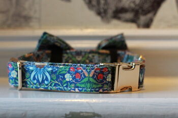 William Morris Strawberry Thief Dog Collar With Bow Tie, 4 of 4