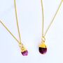 July Birthstone Necklace, Ruby, Gold Plated, thumbnail 2 of 8