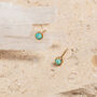 Moon Yellow Opal Gold Vermeil Plated Stud Earrings, thumbnail 5 of 8