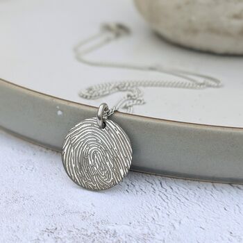 Fingerprint Disc Stainless Steel Necklace, 3 of 6