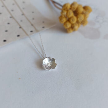 Small Daisy Pressed Flower Necklace Sterling Silver, 3 of 9