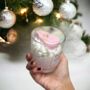 Handmade Luxury Whipped Wax Pink Xmas Candle Snow Angel, thumbnail 2 of 9